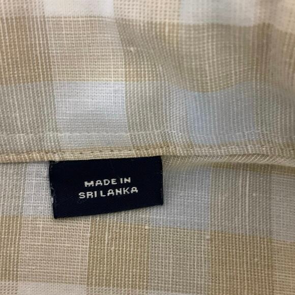 Cremieux Checked Short Sleeve Button Down Sz XXL Tan and White Casual Cotton - Picture 7 of 11